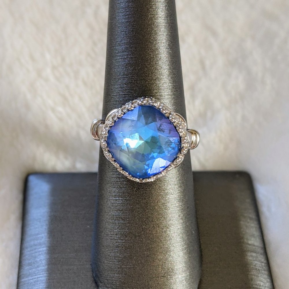 NWT Ava Ro Sterling Silver Blue Swarovski Ring - Picture 1 of 5